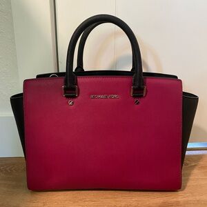 Michael Kors Fuchsia and Black Satchel